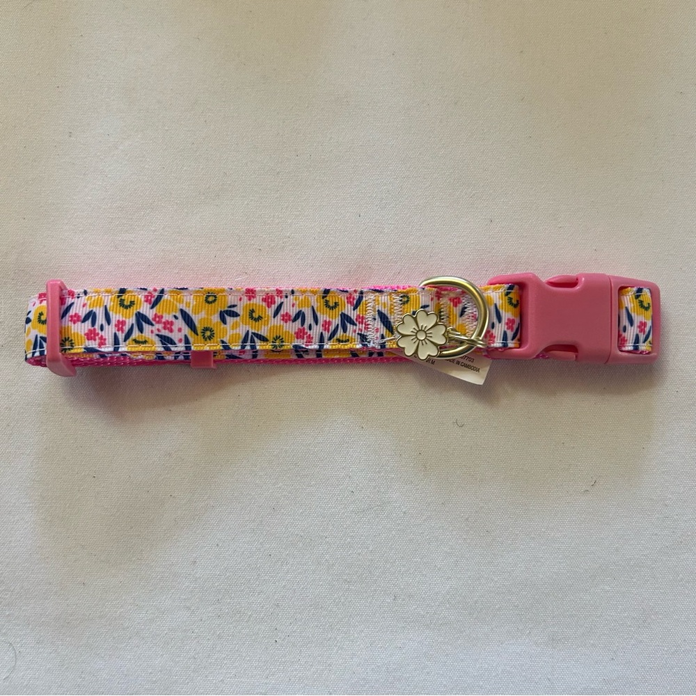 Medium Pink Yellow Floral Leash